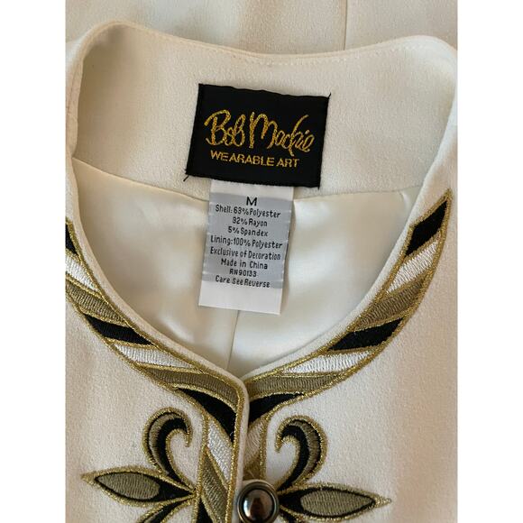 Bob Mackie Wearable Art Cream Suit Set with Embroidery detail - Picture 2 of 11